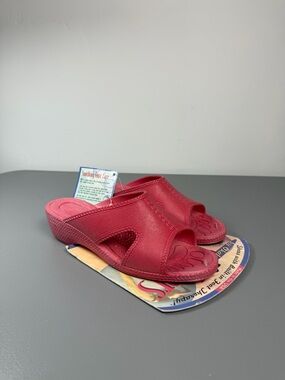 Vintage Okabashi Soothers Slide Sandals Pink Foot Therapy USA Made NEW 7.5/8